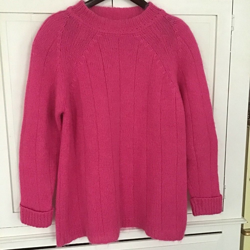 Vintage 80's JK America 53% Mohair Blend Long Sweater Diamonds 18 - 20 P…